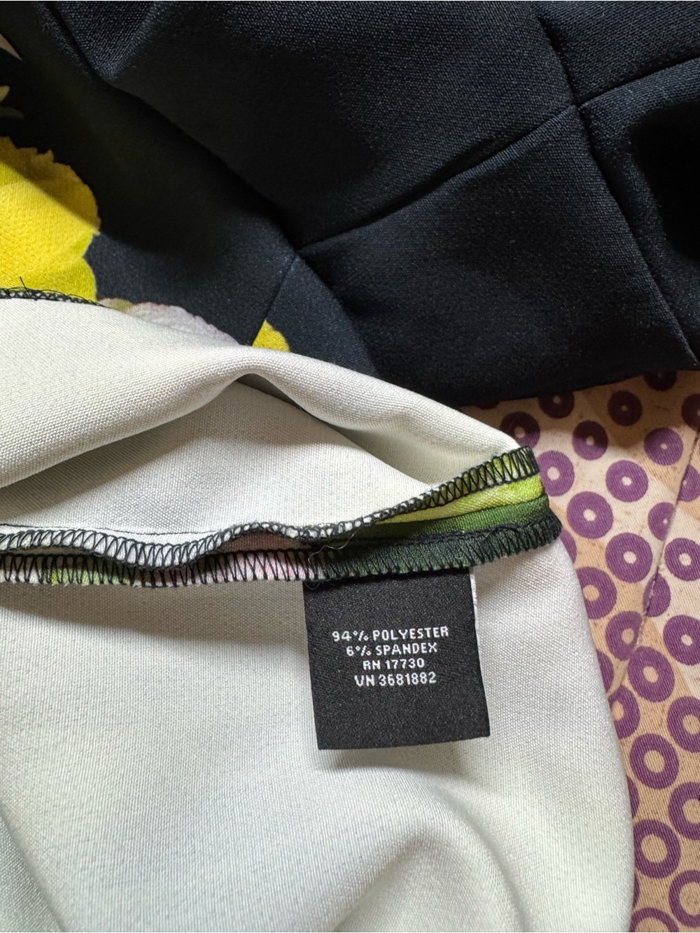 Victoria Beckham for Target Black Floral Print Blouse with White, Yellow & Green - Picture 8 of 9
